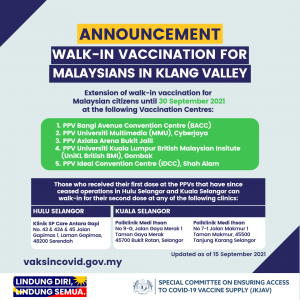 Vaccine walk in selangor