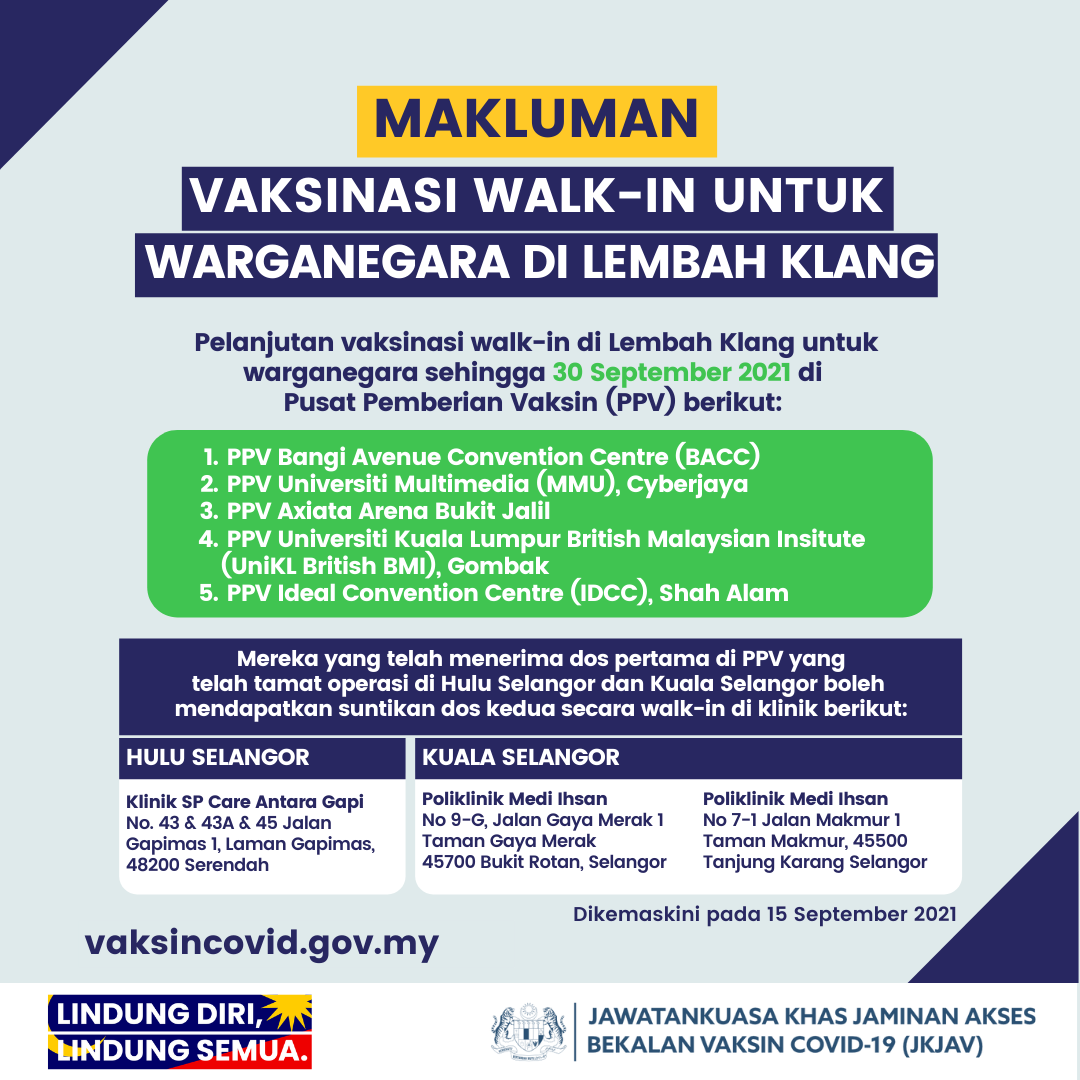 Walk in vaccine malaysia