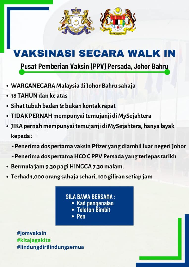 Ppv walk in johor booster
