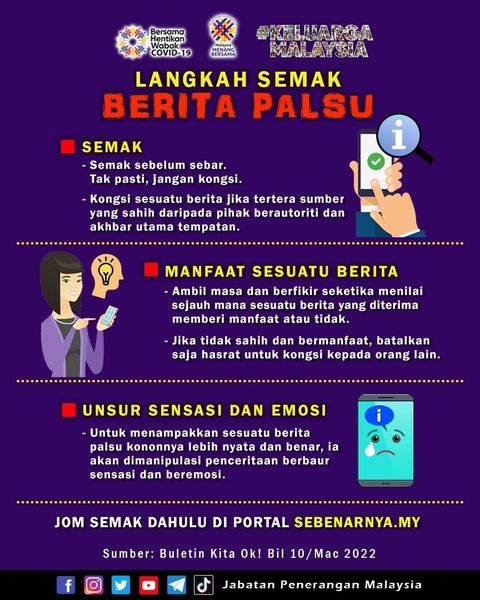 Maklumat palsu penyebaran kesan KESAN POSITIF