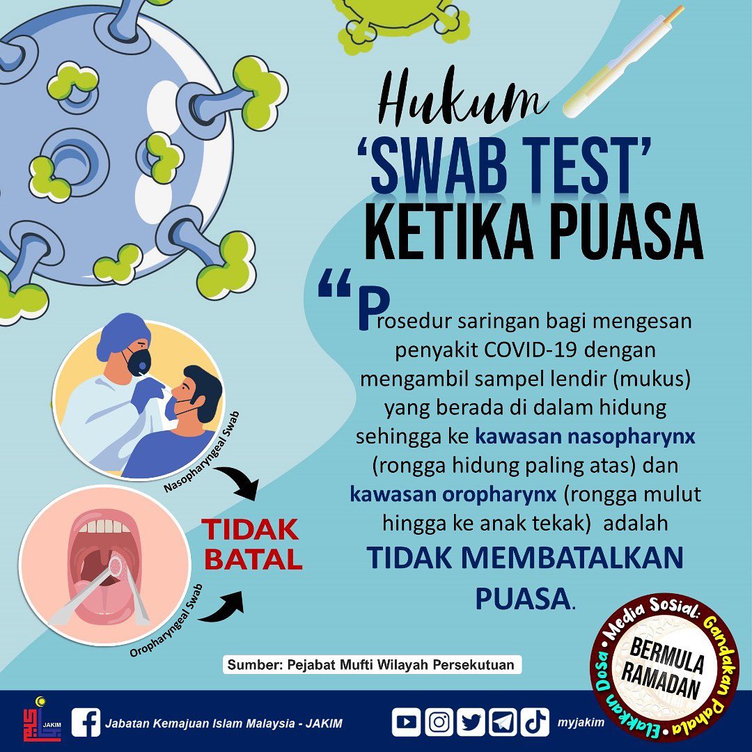 Hukum swab test ketika puasa mufti wilayah