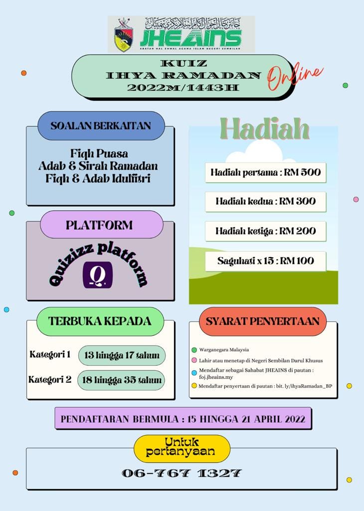 Kuiz Ihya Ramadan Jabatan Hal Ehwal Agama Islam Negeri Sembilan Laman Web Mkn
